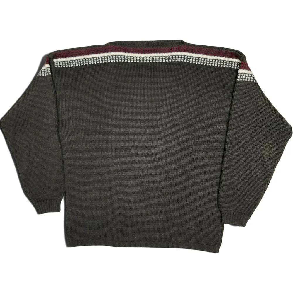 Vintage 70s Obermeyer 100% Wool Apres Ski Sweater Dark Green Austria Aspen XL